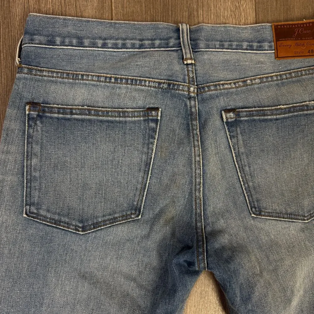 J.Crew 484 Slim-Fit Stretch Jeans Mens Sz 32x32 Blue Whitford Wash Straight Leg